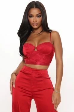 Fashion Nova Wide Leg Sets In Your Dreams Pant Set - Burgundy