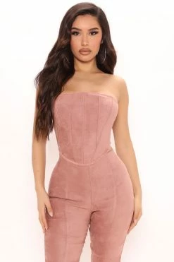Fashion Nova Legging Sets Because I Can Pant Set - Mauve