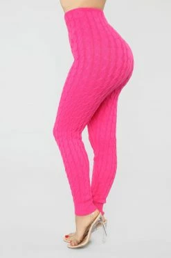 Fashion Nova Sweater Sweetie Pant Set - Neon Pink