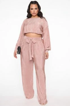 Fashion Nova She's A Classic Pant Set - Mauve