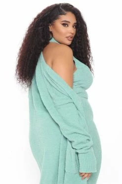 Fashion Nova Legging Sets Keep Me Cozy Fuzzy 3 Piece Legging Set - Sage
