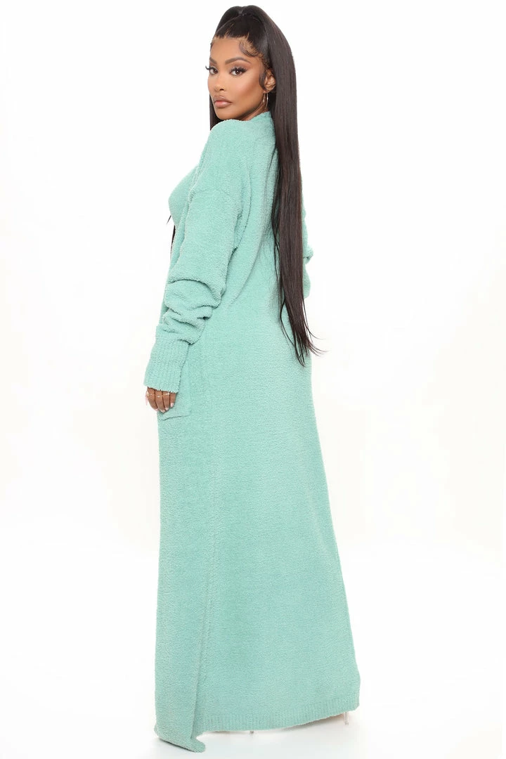 Fashion Nova Legging Sets Keep Me Cozy Fuzzy 3 Piece Legging Set - Sage