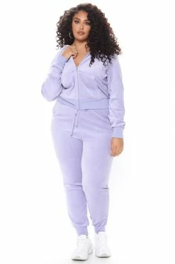 Fashion Nova The Original Trendsetter Goddess Velour Set - Lavender