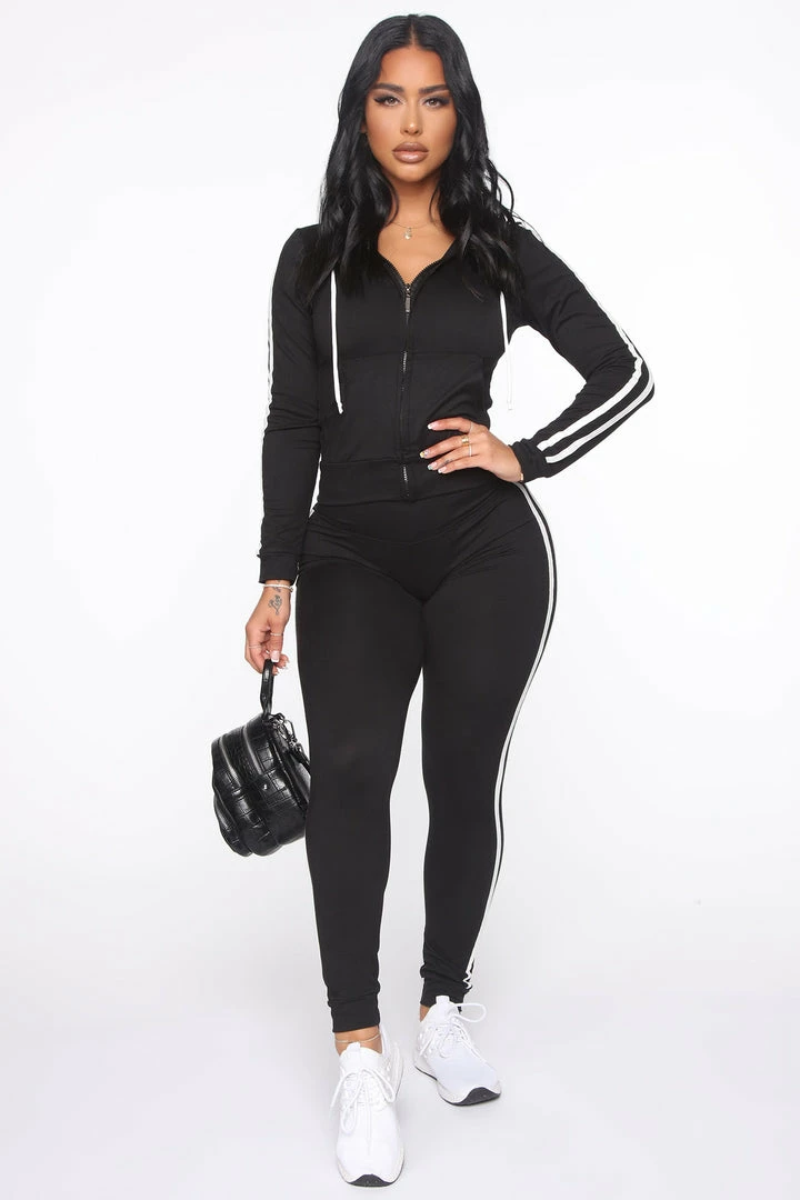Fashion Nova Tennis Courts III Zip Set - Black