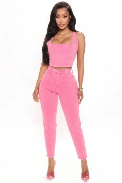 Fashion Nova Candy Coated High Rise Mom Jeans - Pink