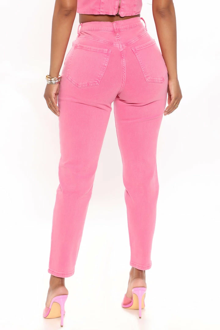 Fashion Nova Candy Coated High Rise Mom Jeans - Pink