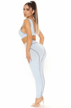 Fashion Nova Legging Sets Had Me At Hello Legging Set - Light Blue