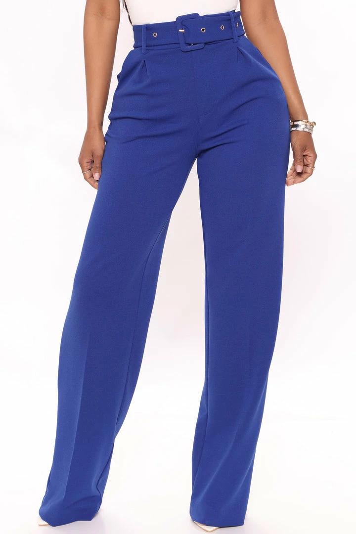 Fashion Nova Matching Separates Celine Belted Wide Leg Pant - Royal