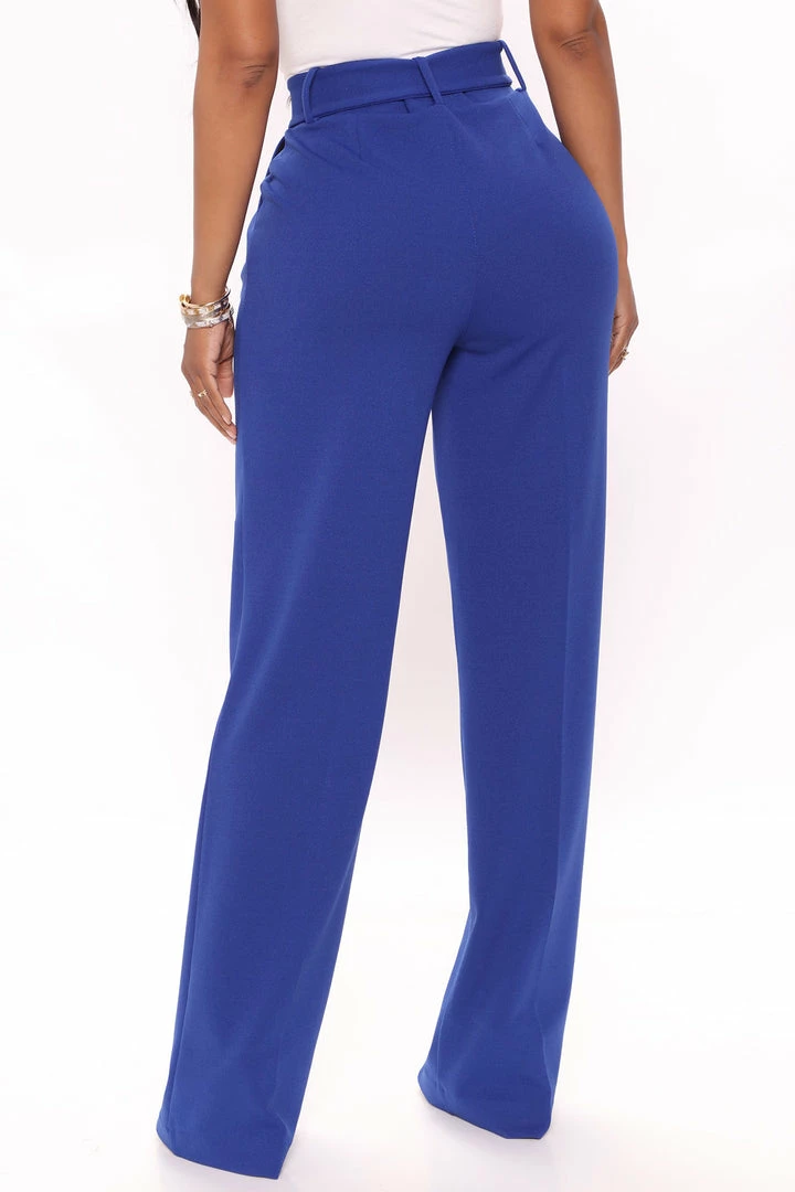 Fashion Nova Matching Separates Celine Belted Wide Leg Pant - Royal