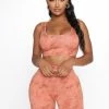 Fashion Nova Bondoc Beauty Biker Short Set - Rust