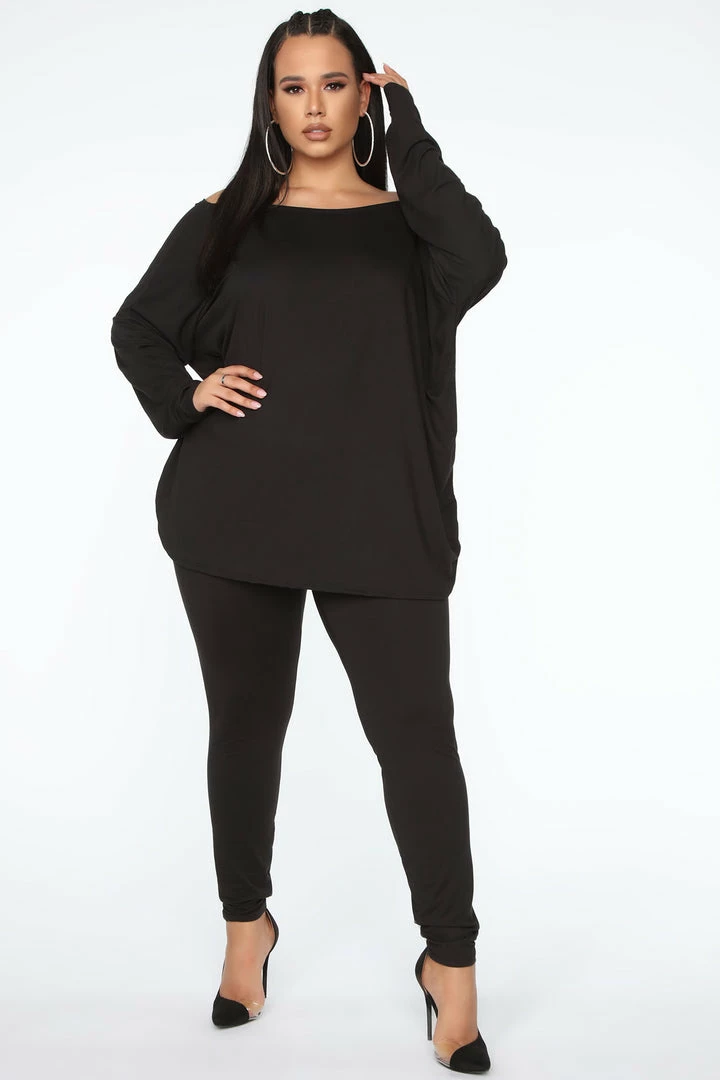 Fashion Nova Legging Sets Don't Get This Twisted Pant Set - Black