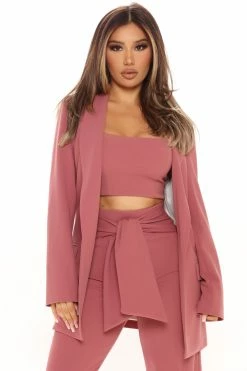Fashion Nova Matching Separates Sasha Open Front Blazer - Mauve