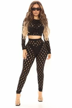 Fashion Nova Enough Play Bestie Legging Set - Black