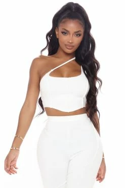 Fashion Nova More About Me Pant Set - Off White