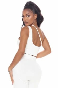 Fashion Nova More About Me Pant Set - Off White