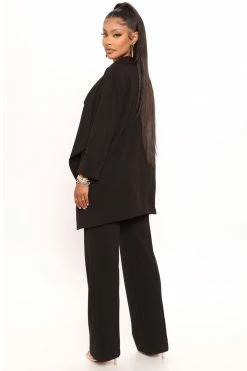 Fashion Nova Celine Belted Wide Leg Pant - Black Matching Separates