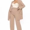 Fashion Nova Sasha Wide Leg Pant - Taupe Matching Separates