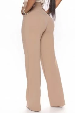 Fashion Nova Sasha Wide Leg Pant - Taupe Matching Separates