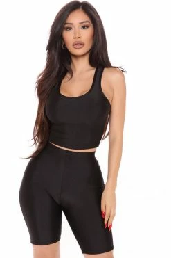 Fashion Nova Always Acting Short Set - Black