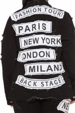 Fashion Nova Fashion Tour II Denim Jacket - Black
