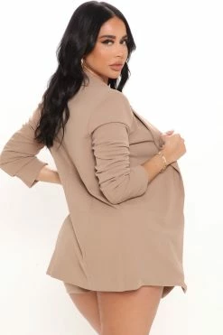 Fashion Nova The Celine Blazer - Taupe Matching Separates