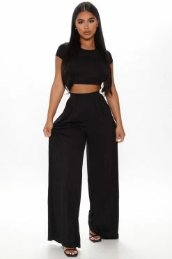 Fashion Nova Chosen One Pant Set - Black