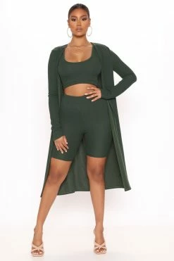 Fashion Nova Sunday Blessings Biker Short Matching Set - Hunter Biker Short Sets