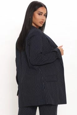 Fashion Nova Matching Separates Dahlia Blazer - Navy/combo