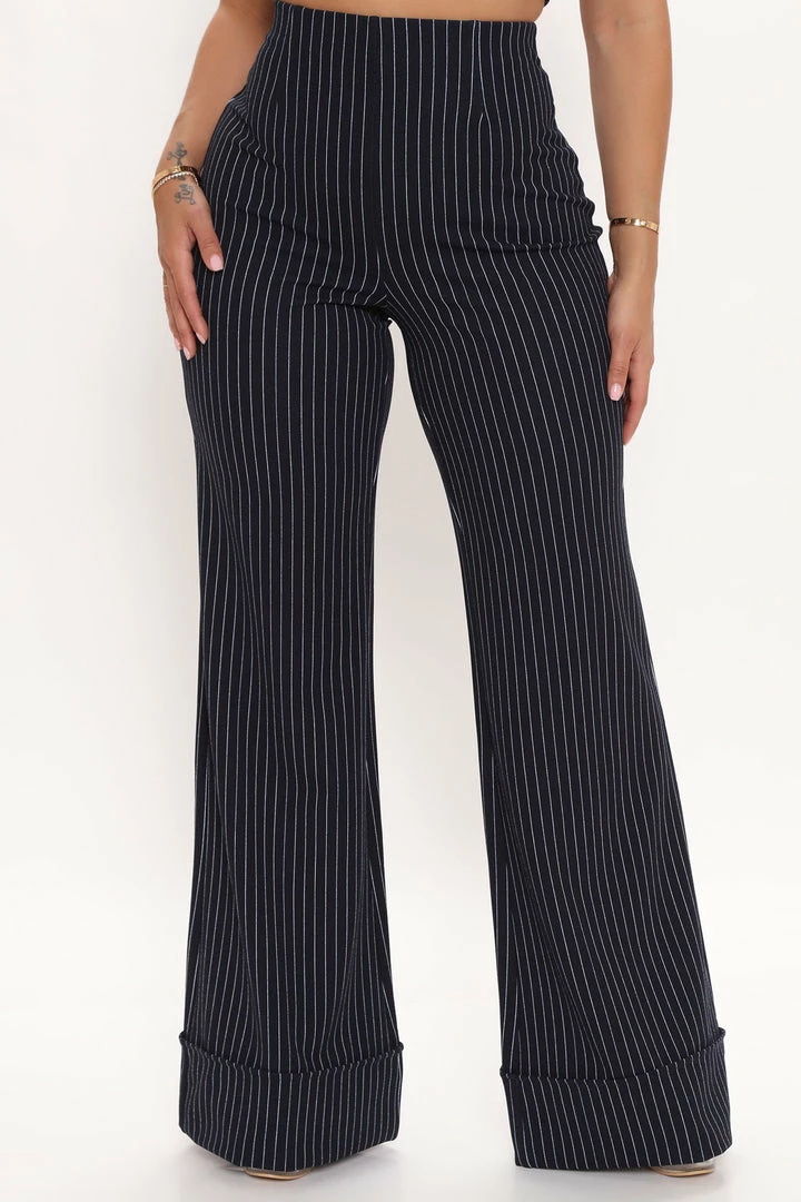 Fashion Nova Dahlia Wide Leg Pant - Navy/combo