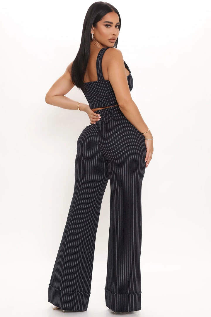 Fashion Nova Dahlia Wide Leg Pant - Navy/combo