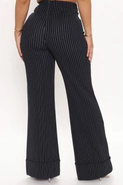 Fashion Nova Dahlia Wide Leg Pant - Navy/combo