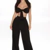 Fashion Nova Breaking Rules Pant Set - Black Wide Leg Sets
