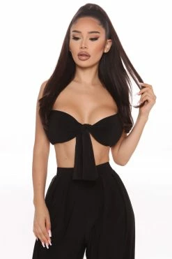 Fashion Nova Breaking Rules Pant Set - Black Wide Leg Sets