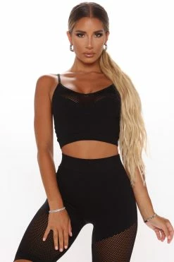 Fashion Nova Keep Up Seamless Biker Short Set - Black