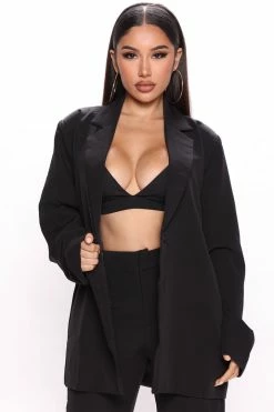 Fashion Nova Here For It 3 Piece Pant Set 33 - Black Wide Leg Sets