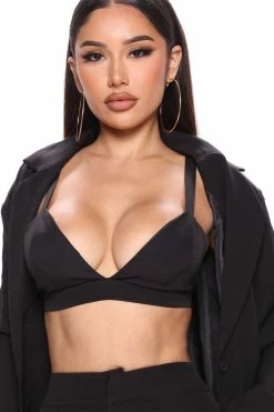 Fashion Nova Here For It 3 Piece Pant Set 33 - Black Wide Leg Sets