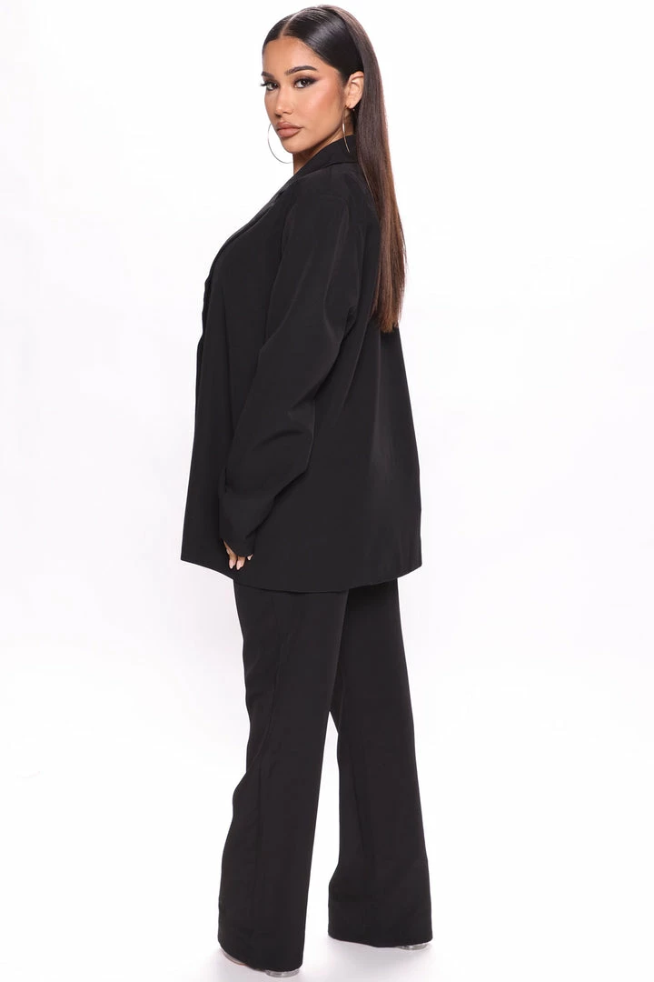 Fashion Nova Here For It 3 Piece Pant Set 33 - Black Wide Leg Sets