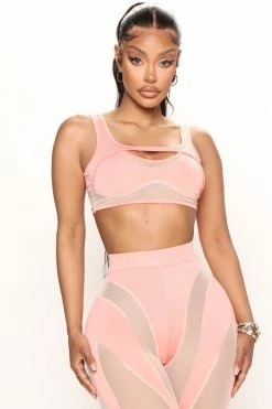 Fashion Nova Mesh Desires Pant Set - Pink Legging Sets