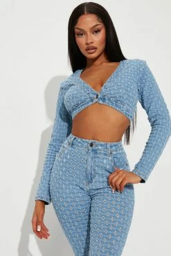Fashion Nova Matching Separates Best Wishes Denim Jacket - Light Wash