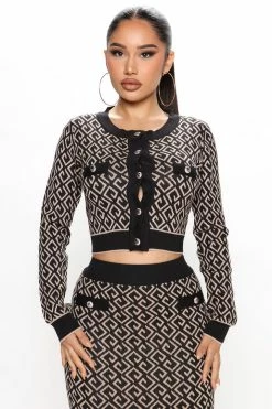 Fashion Nova Sweater Sets Lily Skirt Set - Black/combo