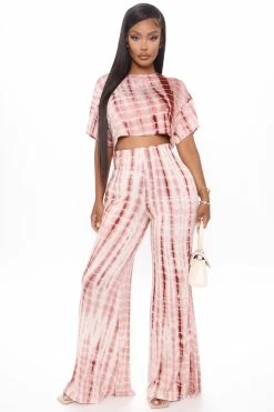Fashion Nova More Freedom Pant Set - Rust Wide Leg Sets