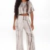 Fashion Nova Wide Leg Sets More Freedom Pant Set - Brown/combo