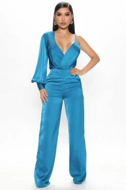 Fashion Nova Obsessed With You Pant Set - Teal