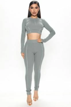 Fashion Nova Legging Sets The Headliner Legging Set - Sage