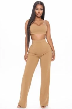 Fashion Nova Cassie Pant Set - Camel