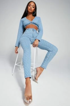 Fashion Nova Best Wishes Skinny Jeans - Light Wash Matching Separates