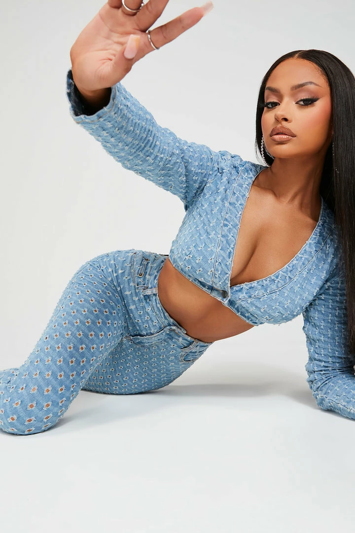 Fashion Nova Matching Separates Best Wishes Denim Jacket - Light Wash