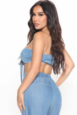 Fashion Nova One More Night Pant Set - Light Wash