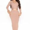 Fashion Nova Out And About Sweater Skirt Set - Taupe Sweater Sets