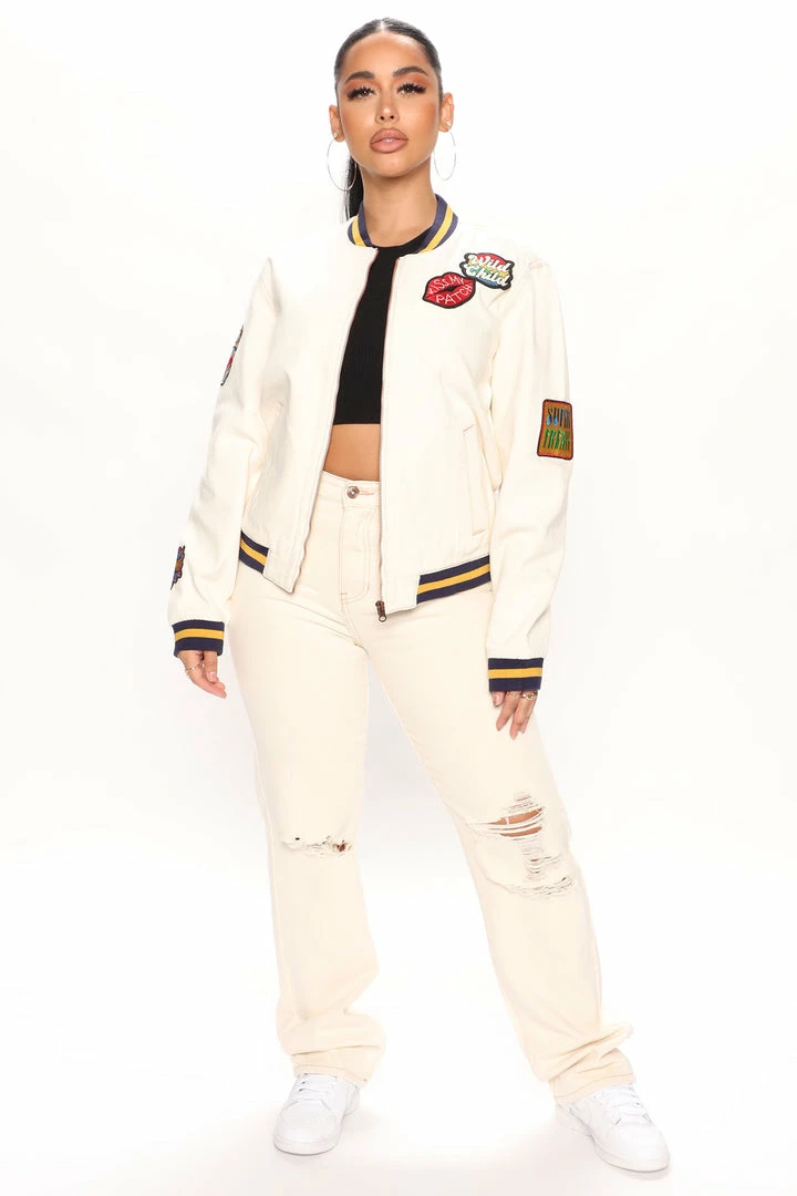 Fashion Nova Trouble Maker Straight Leg Jeans - Oatmeal